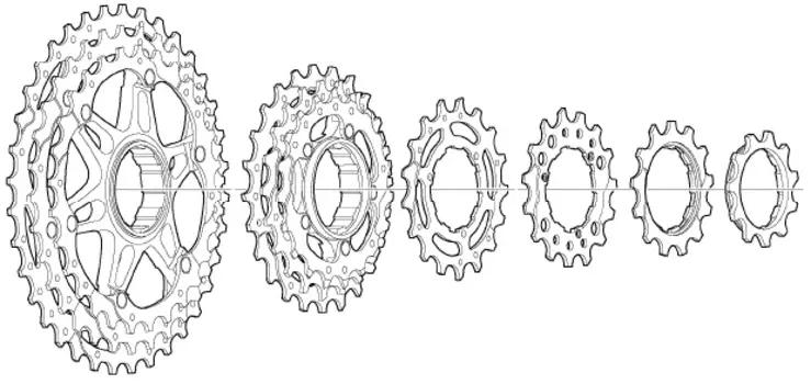Звезды для кассет Shimano XT CS-M771-10 ск (серебристый BJ/BK 11)