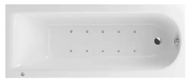 Аэромассажная ванна акриловая «Excellent» Aurum Slim 150/70 Aero с каркасом с сифоном белая/хром