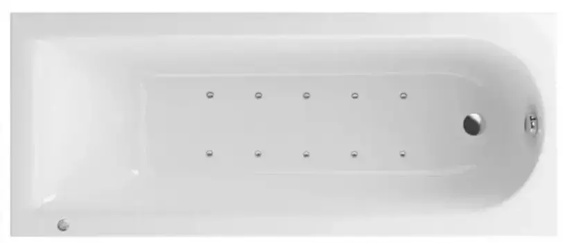 Аэромассажная ванна акриловая «Excellent» Aurum Slim 170/70 Aero с каркасом с сифоном белая/хром