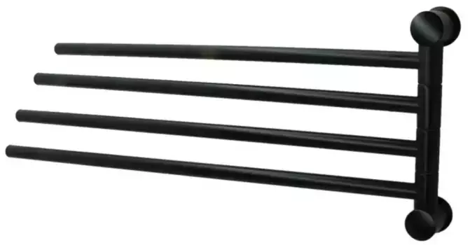 Четверной поворотный полотенцедержатель «WasserKRAFT» K-1034GLOSS BLACK на стену чёрный