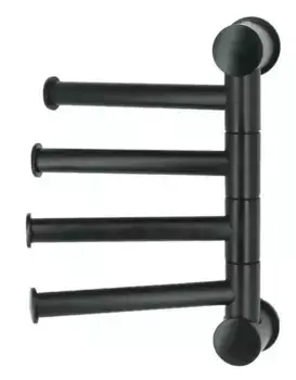 Четверной поворотный полотенцедержатель «WasserKRAFT» K-1054B на стену чёрный
