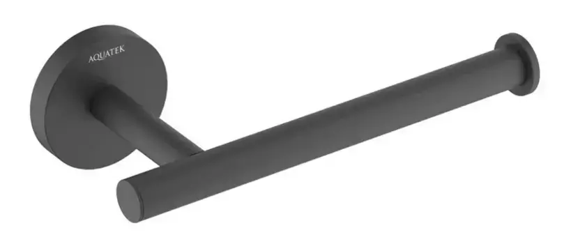 Держатель для туалетной бумаги «Акватек» Оберон AQ4208MB на стену чёрный матовый