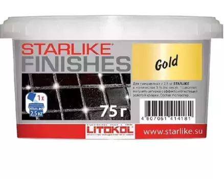 Добавка для затирки «Litokol» Starlike Finishes Gold 0,075 кг 478080003