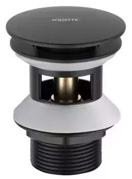 Донный клапан для раковины «Акватек» AQ6002MB с механизмом Клик-Клак чёрный матовый