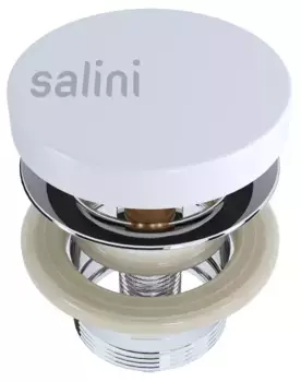 Донный клапан для раковины «Salini» D 505 16421WG с механизмом Клик-Клак белый глянцевый