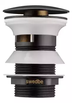 Донный клапан для раковины «Swedbe» Attribut 0004 с механизмом Клик-Клак чёрный матовый