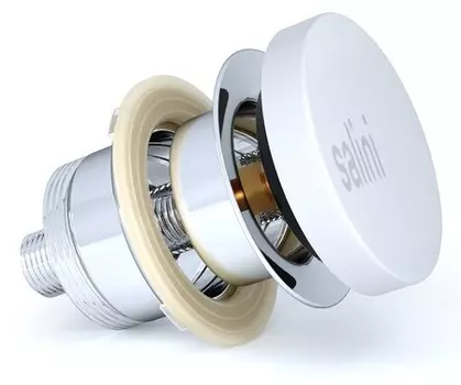 Донный клапан для ванны «Salini» D 402 15221WM с механизмом Клик-Клак белый матовый