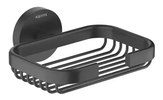 Дозатор для мыла «Акватек» Бетта AQ4633MB на стену чёрная матовая