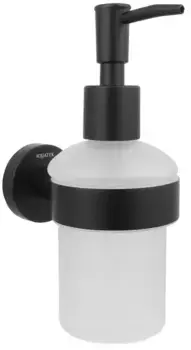 Дозатор для мыла «Акватек» Вега AQ4005MB на стену чёрный матовый/белый