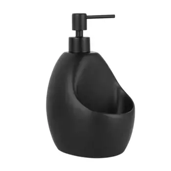 Дозатор для мыла «WasserKRAFT» K-8099BLACK на стол с ёмкостью для губки чёрный