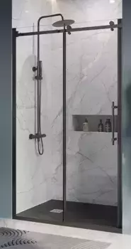 Душевая дверь «Belbagno» MARINO-BF-1-120-C-NERO 120/195 прозрачная/матовая чёрная