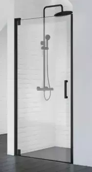 Душевая дверь «Belbagno» MARMI-B-1-90-C-NERO 90/195 прозрачная/чёрная универсальная