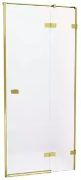 Душевая дверь «New Trendy» Avexa Gold Brushed 80/200 прозрачная/брашированное золото правая