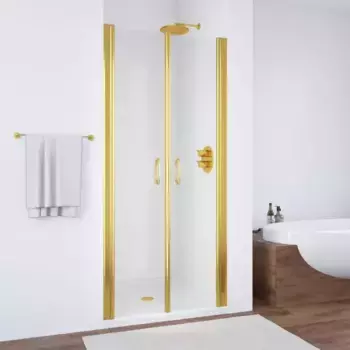 Душевая дверь «Vegas Glass» E2P 85/189 прозрачная/глянцевое золото универсальная
