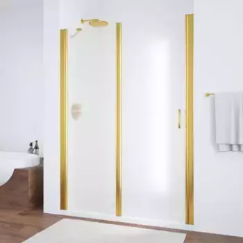 Душевая дверь «Vegas Glass» EP-F-1 155/189 сатин/глянцевое золото левая