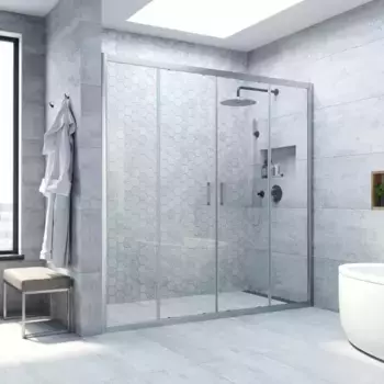 Душевая дверь «Vegas Glass» Z2P Novo 180/190 прозрачная/матовый хром универсальная