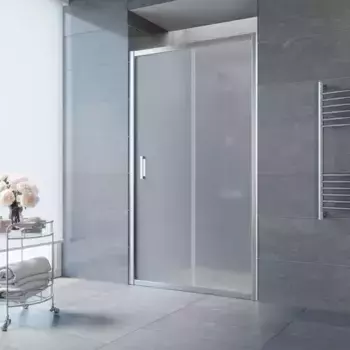 Душевая дверь «Vegas Glass» ZP Tur Novo 135/200 сатин/глянцевый хром универсальная