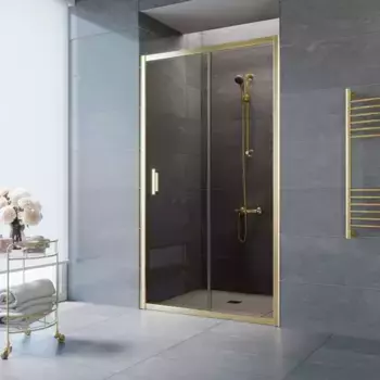 Душевая дверь «Vegas Glass» ZP Tur Novo 125/200 бронза/глянцевое золото универсальная