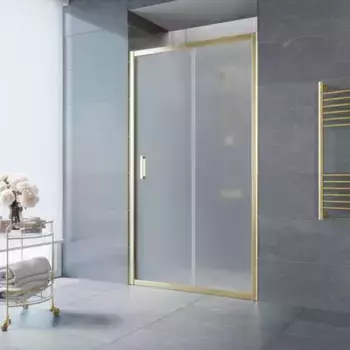 Душевая дверь «Vegas Glass» ZP Tur Novo 130/200 сатин/глянцевое золото универсальная
