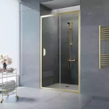 Душевая дверь «Vegas Glass» ZP Tur Novo 160/200 прозрачная/глянцевое золото универсальная