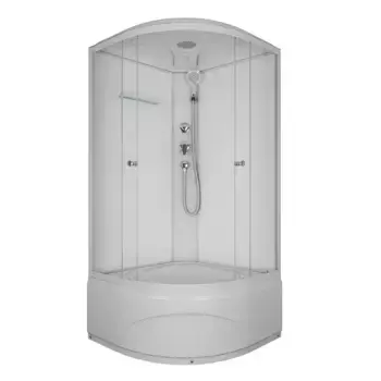 Душевая кабина «Albert&Bayer» Advance 10010045WC-1.2 высокий поддон прозрачная/белая 100/100/218