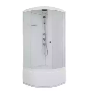 Душевая кабина «Albert&Bayer» Classic 909045WM-1.2 высокий поддон матовая/белая 90/90/218