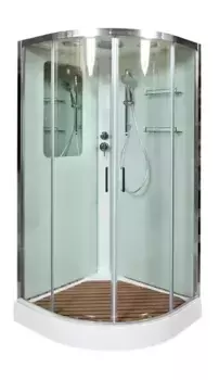 Душевая кабина «AvaCan» A01 100/100 низкий поддон прозрачная/белая