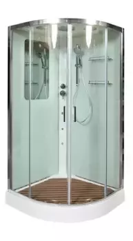 Душевая кабина «AvaCan» A01 100/100 низкий поддон прозрачная/белая с гидромассажем