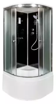 Душевая кабина «AvaCan» B10 100/100 высокий поддон матовая/чёрная с электрикой
