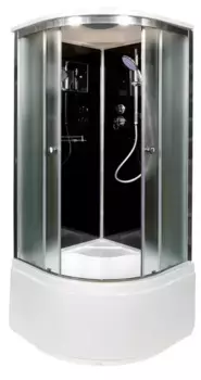 Душевая кабина «AvaCan» B10 100/100 высокий поддон матовая/чёрная