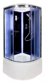 Душевая кабина «AvaCan» B90 LED 90/90 высокий поддон матовая/чёрная с электрикой