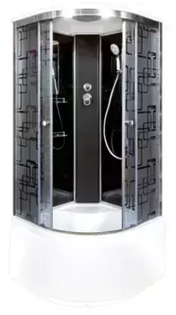 Душевая кабина «AvaCan» BM4510BLACK 100/100 высокий поддон матовая с рисунком/чёрная