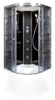 Душевая кабина «AvaCan» BM4510GMBLACK 100/100 высокий поддон матовая с рисунком/чёрная с гидромассажем