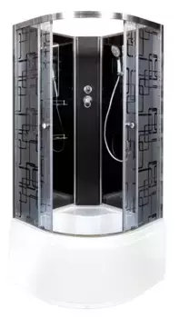 Душевая кабина «AvaCan» BM4510NBLACK 100/100 высокий поддон матовая с рисунком/чёрная без крыши