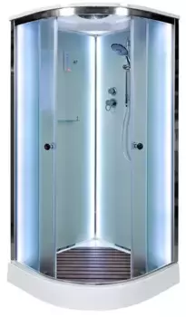 Душевая кабина «AvaCan» D01S LED 100/100 низкий поддон матовая/хром с электрикой