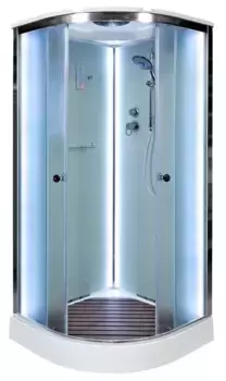 Душевая кабина «AvaCan» D09S LED 90/90 низкий поддон матовая/хром с электрикой