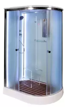 Душевая кабина «AvaCan» D102S LED L 120/80 низкий поддон матовая/хром с электрикой левая