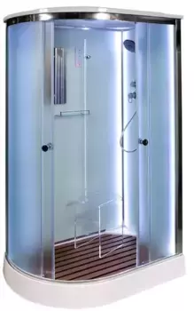 Душевая кабина «AvaCan» D102S LED R 120/80 низкий поддон матовая/хром с электрикой правая