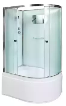 Душевая кабина «AvaCan» D120L 120/80 высокий поддон матовая/хром без крыши левая