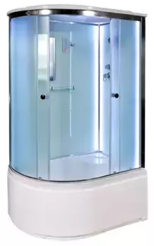 Душевая кабина «AvaCan» D120S LED R 120/80 высокий поддон матовая/хром с электрикой правая