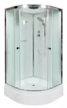Душевая кабина «AvaCan» D278S 80/80 средний поддон матовая/хром с электрикой