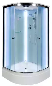 Душевая кабина «AvaCan» D278S LED 80/80 средний поддон матовая/хром с электрикой