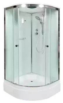 Душевая кабина «AvaCan» D279S 90/90 средний поддон матовая/хром с электрикой