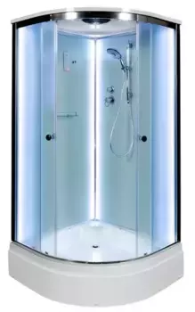 Душевая кабина «AvaCan» D279S LED 90/90 средний поддон матовая/хром с электрикой