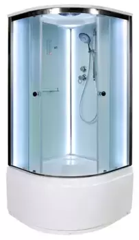 Душевая кабина «AvaCan» D90S LED 90/90 высокий поддон матовая/хром с электрикой