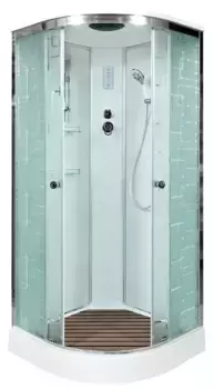 Душевая кабина «AvaCan» EM1510 100/100 низкий поддон матовая с рисунком/хром с электрикой