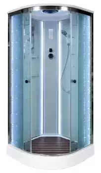 Душевая кабина «AvaCan» EM1510 LED 100/100 низкий поддон матовая с рисунком/хром с электрикой