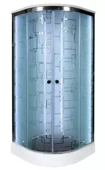 Душевая кабина «AvaCan» EM1510 LED 100/100 низкий поддон матовая с рисунком/хром с гидромассажем с электрикой