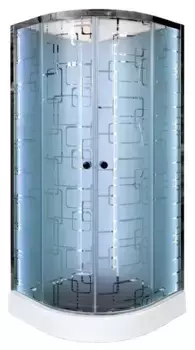 Душевая кабина «AvaCan» EM1510N LED 100/100 низкий поддон матовая с рисунком/хром без крыши с гидромассажем с электрикой