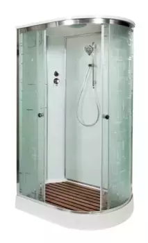 Душевая кабина «AvaCan» EM1511L 110/80 низкий поддон матовая с рисунком/хром левая